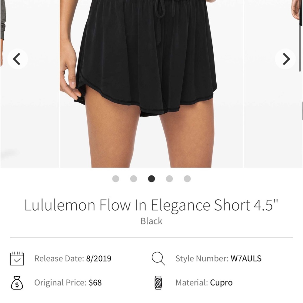 Lululemon Black Flow In Elegance Shorts